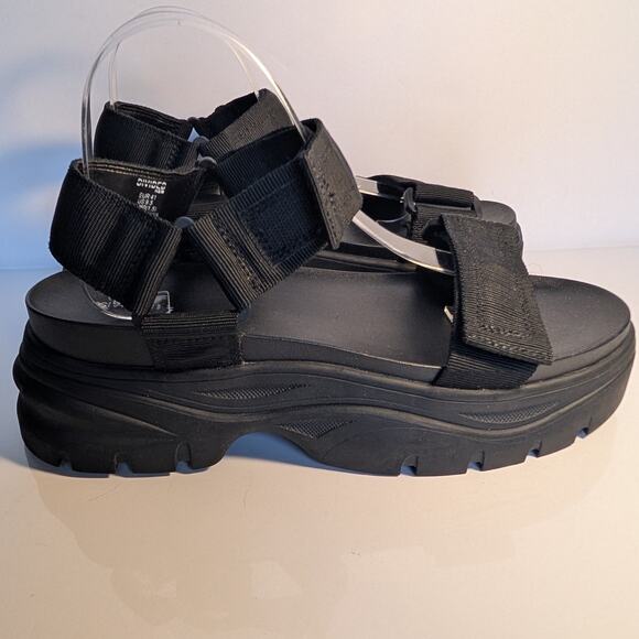 H&M DIVIDED Black Lug Platform Sandals Size EU 41 / US 9.5-10 - Picture 5 of 15